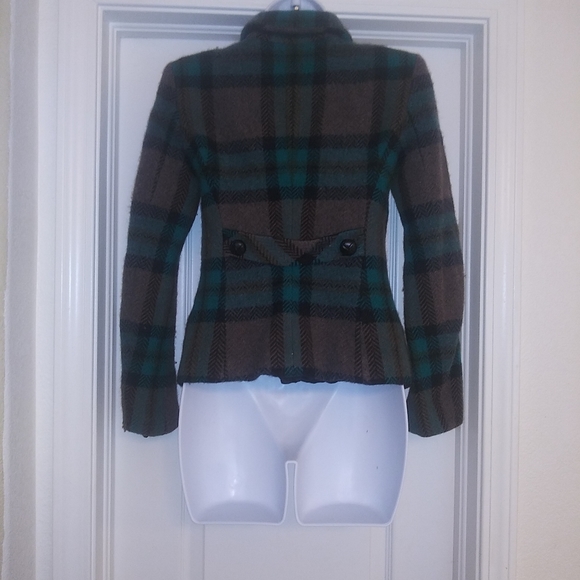 L.A.M.B Gwen Stefani Plaid Wool Peacoat Jacket - Picture 5 of 11